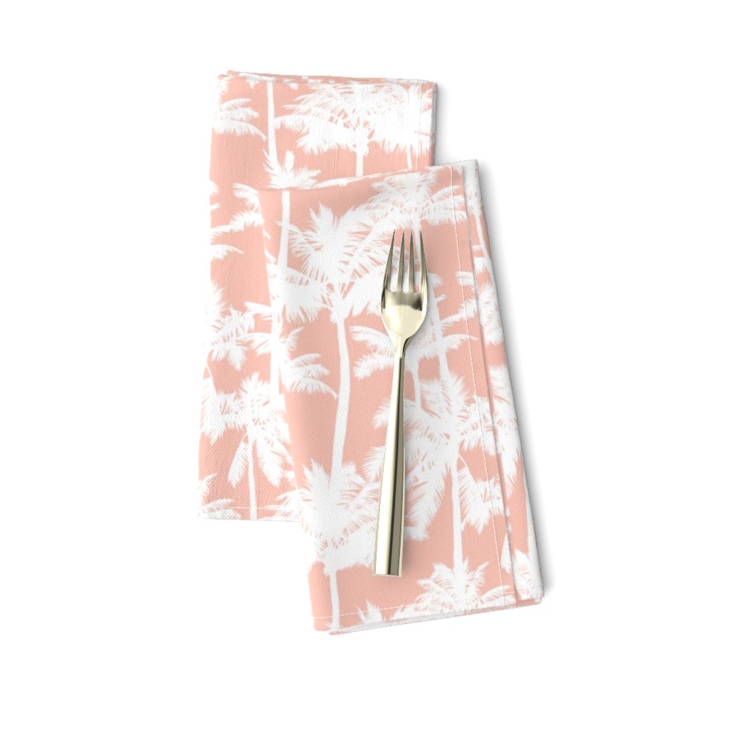 palm trees - white on blush, small