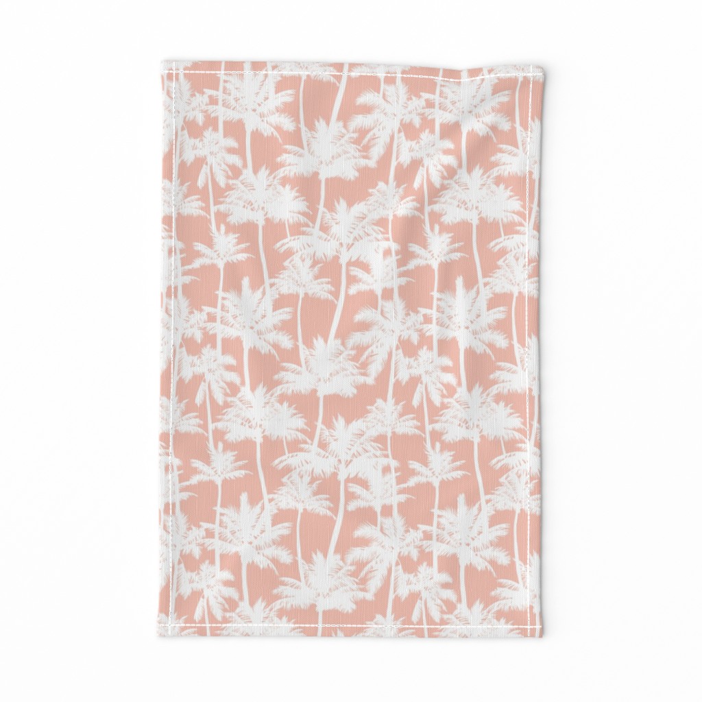 palm trees - white on blush, small