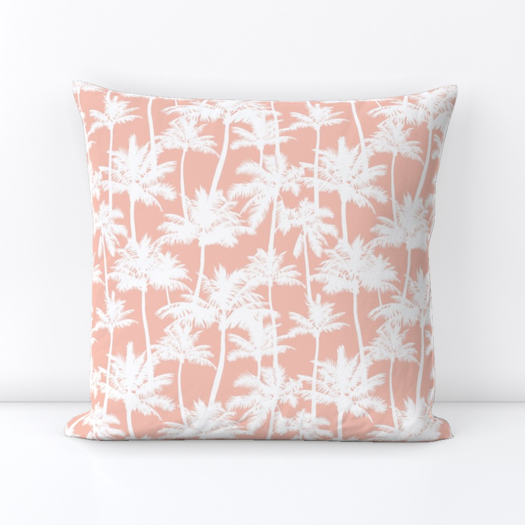 palm trees - white on blush, small