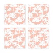 palm trees - white on blush, small