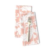 palm trees - white on blush, small