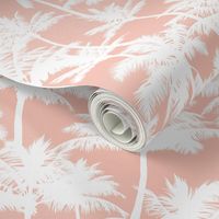 palm trees - white on blush, small