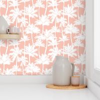 palm trees - white on blush, small