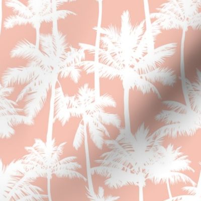 palm trees - white on blush, small