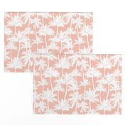 palm trees - white on blush, small