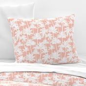 palm trees - white on blush, small