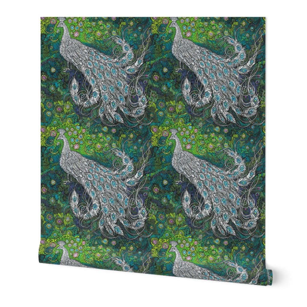 Green Blue Silver Peacock-Feather Challenge-Kim Marshall