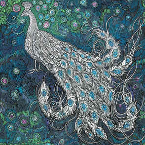 Silver Peacock-Feather Challenge Mint Blue//Kim Marshall