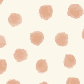 Peaches and cream watercolor dot pattern