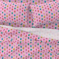 Boba Tea fabric - boba fabric, kawaii fabric, cute fabric, food fabric, bubble tea fabric, bubble tea, kawaii food - bright pink