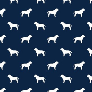 Labrador silhouette dog fabric - dog fabric, labrador fabric, dog breed fabric, dog silhouette fabric, dog silhouette, dog, dogs - navy