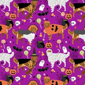 Nova Scotia Duck Tolling Retriever halloween  fabric - dog breed fabric, dog fabric, pet fabric, halloween fabric, dog, dogs, dog breeds, nova scotia retriever - purple