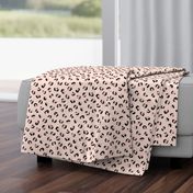 Trendy leopard print animals fur modern Scandinavian style raw brush  abstract spring summer pink nude