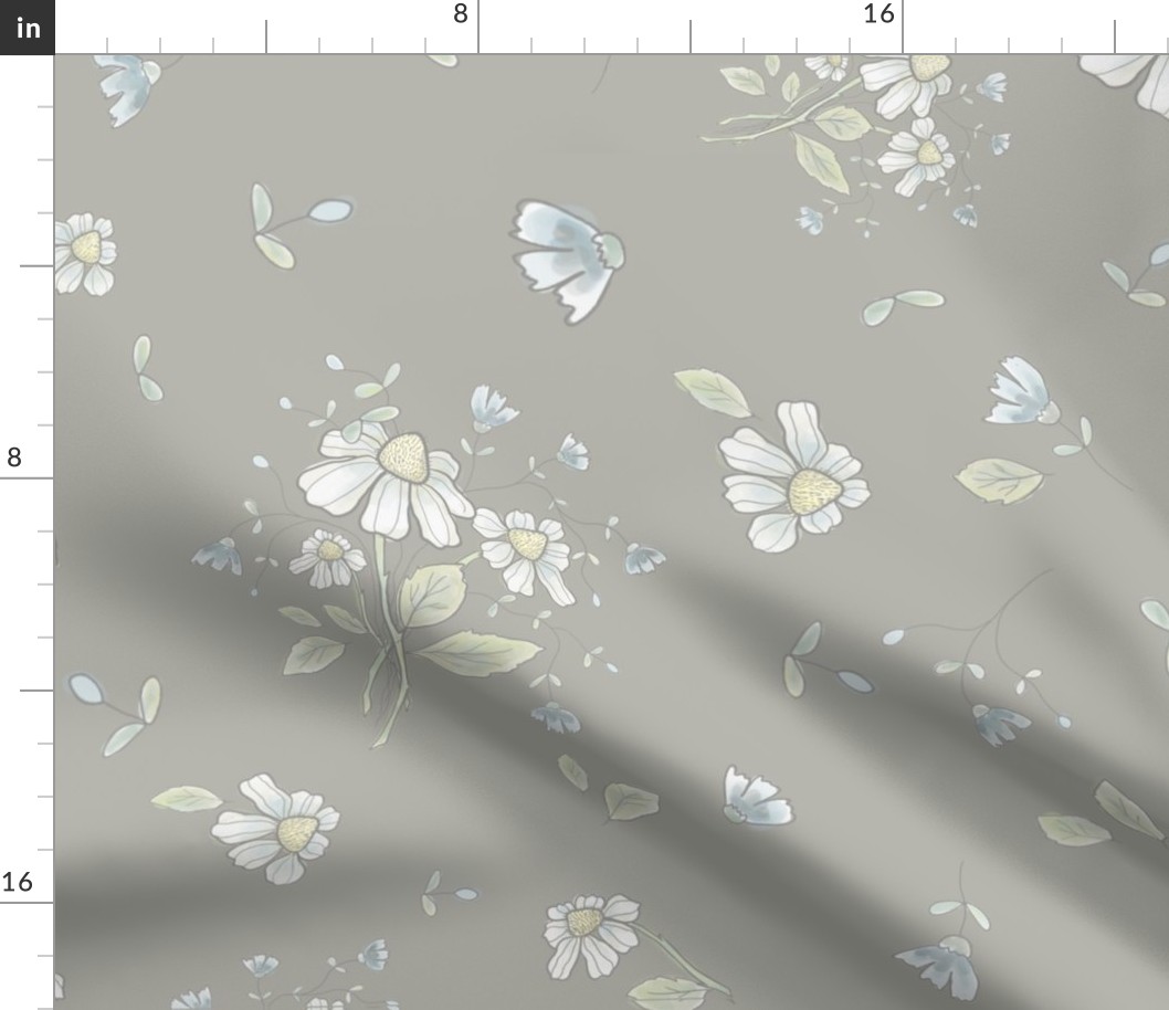 garden floral grey