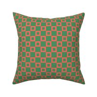 BYF1 - Donut Hole Checkerboard in  Green and Orange