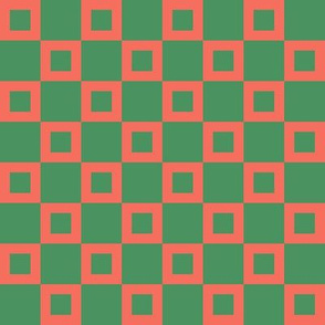 BYF1 - Donut Hole Checkerboard in  Green and Orange