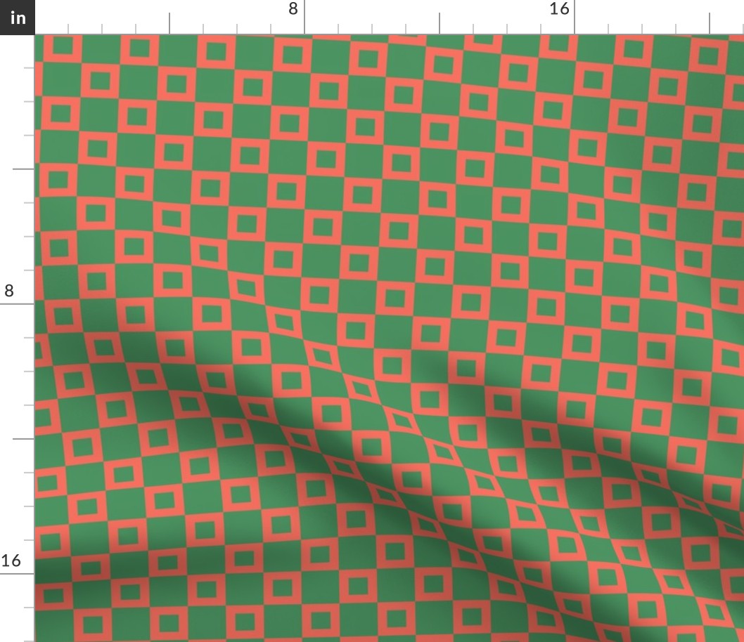BYF1 - Donut Hole Checkerboard in  Green and Orange