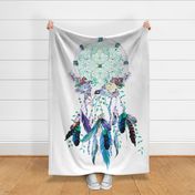 54"x72" Teal and Lilac Dream Catcher