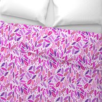 Watercolored Feathers, Hot pink, large