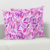 Watercolored Feathers, Hot pink, large