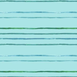 Take Flight Watercolor Stripes in Teal on blue