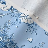 My Garden Toile Main Large Blue 