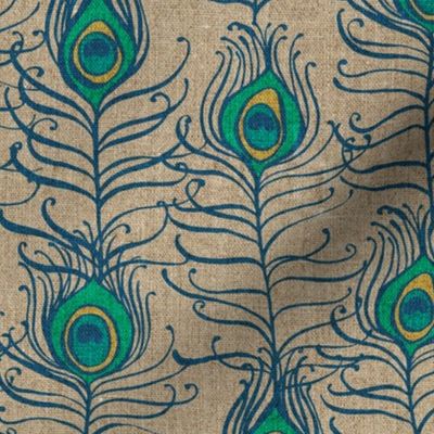 Peacock Feather Nouveau {Linen}