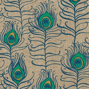 Peacock Feather Nouveau {Linen}