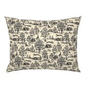 Black Light Antique Greyhound Toile