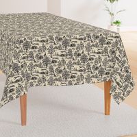 Black Light Antique Greyhound Toile