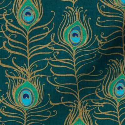 Peacock Feather Nouveau {Emerald}