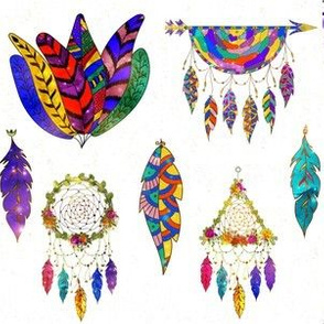 Colorful Dreamcatchers N Feathers