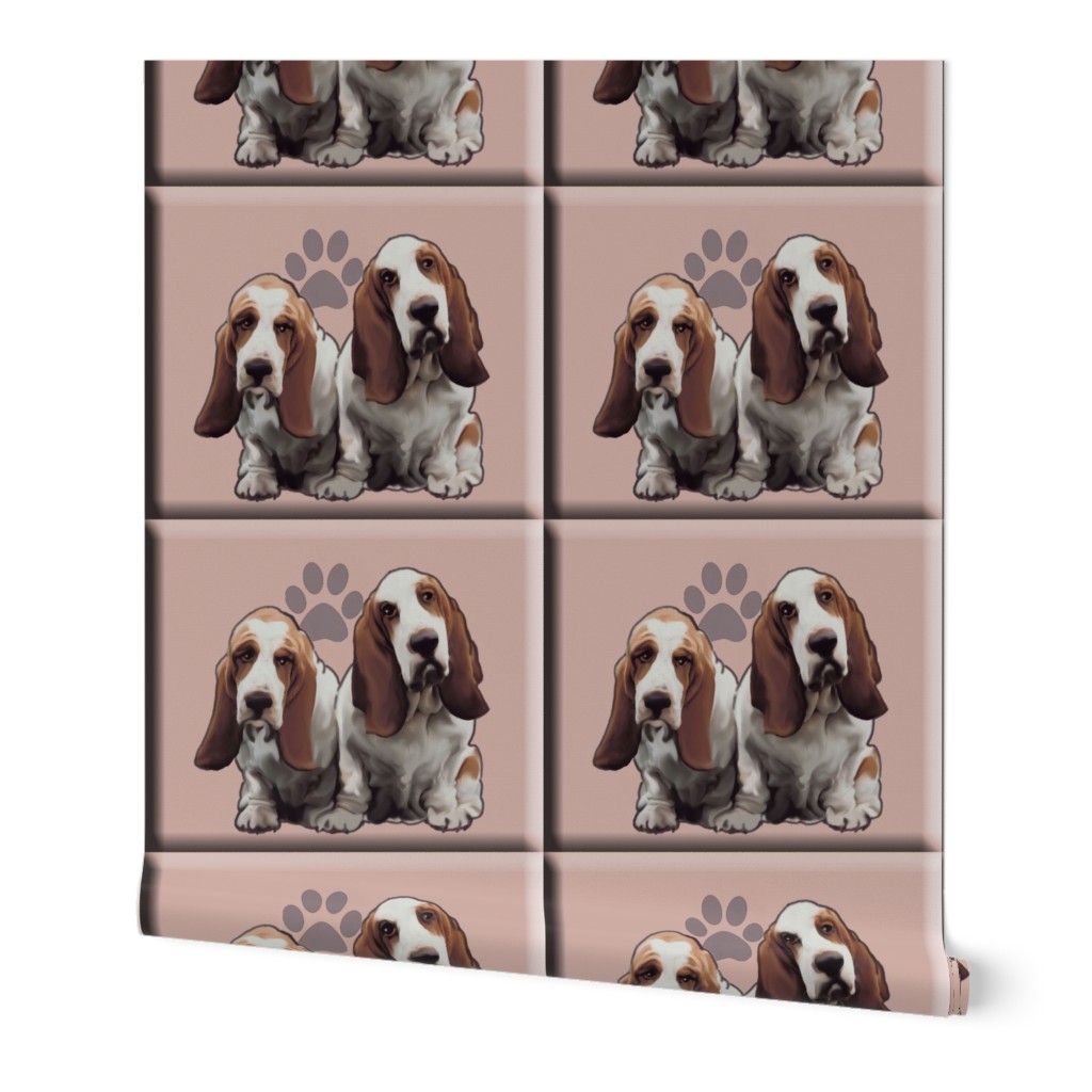 basset_hound_tiles dog fabric