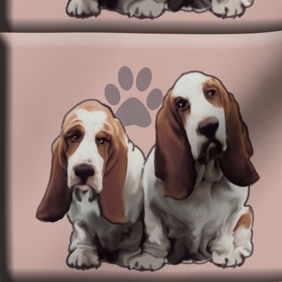 basset_hound_tiles dog fabric