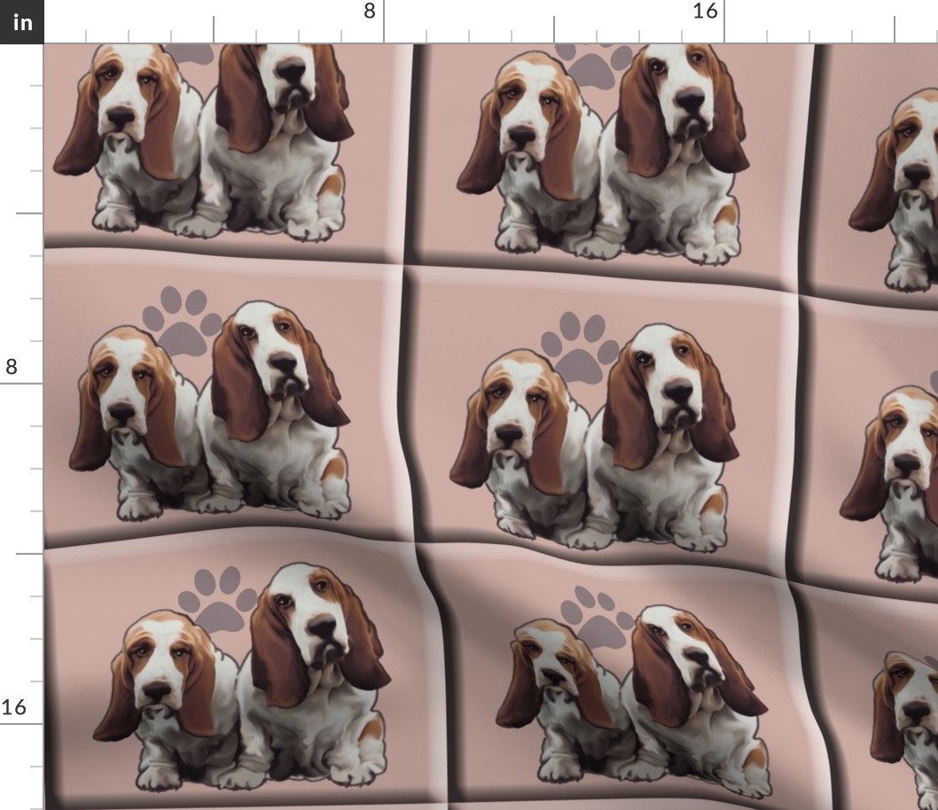 basset_hound_tiles dog fabric