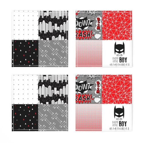 Superhero//Boy//Red - Wholecloth Cheater Quilt