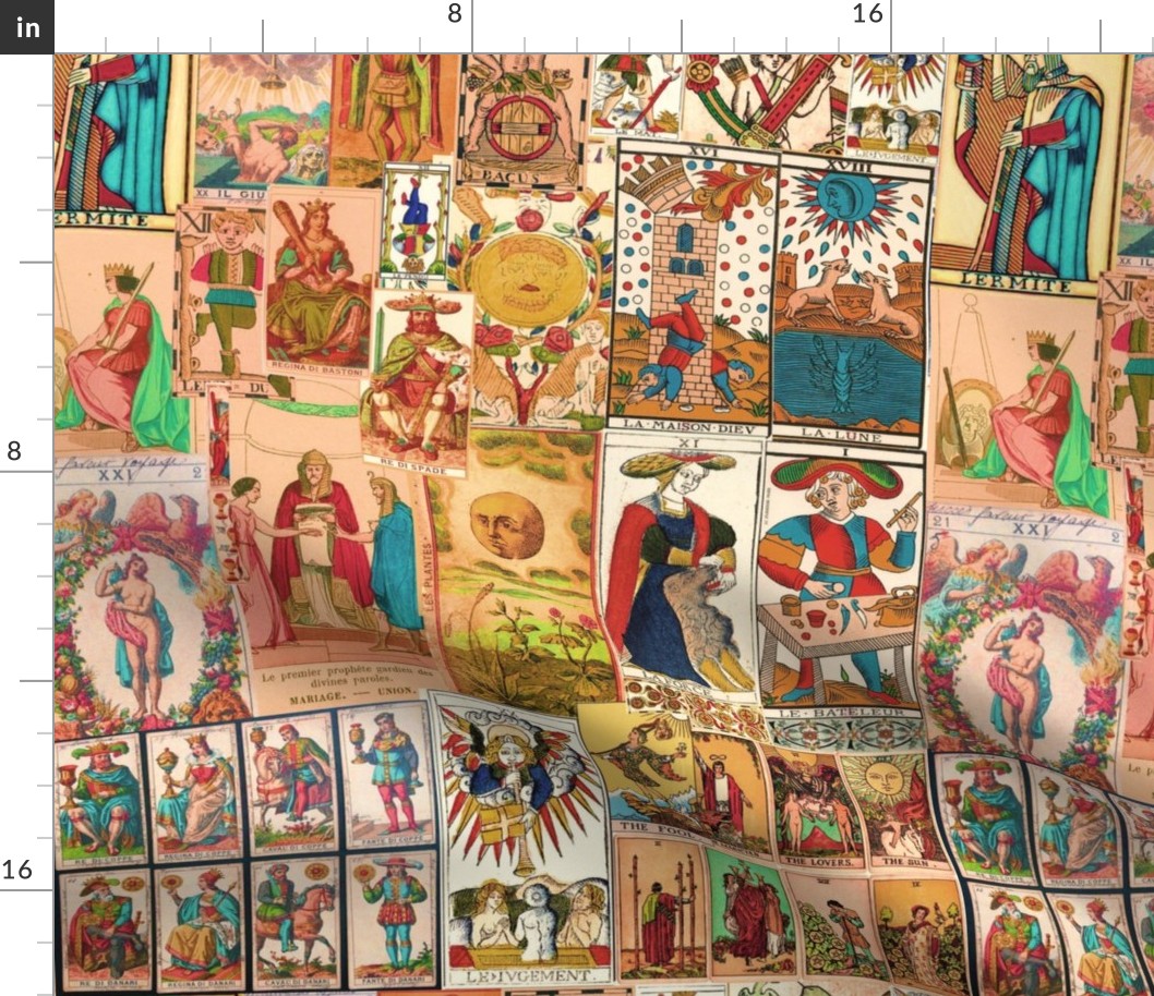 Tarot Cards, Medieval  Antique Peach Cast