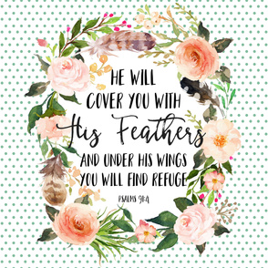 54"x72" He will cover you with his feathers