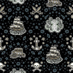 Black Pirate Print