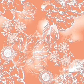 Frosted floral apricot