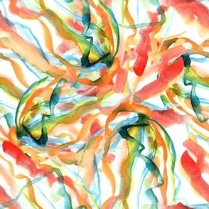 abstract colorful watercolor ribbons