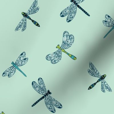 Green Dragonflies by ArtfulFreddy