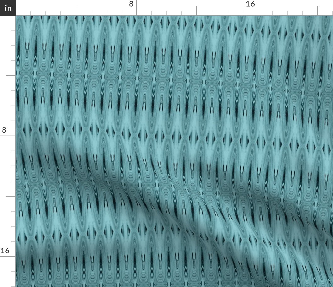 DSC5 -  Wide - Baroque Cathedral Stripes in Tones of Pastel Rustic Teal aka Ornate Art Deco Stripes