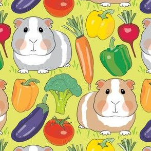 guinea-pigs-and-veggies-on-green
