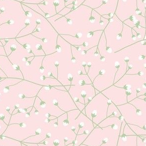 Baby's Breath Toss: Light Pink & Green Small Floral