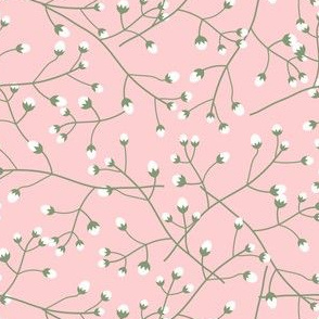 Baby's Breath Toss: Millennial Pink & Mossy Green Small Floral