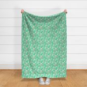 Frosted floral Paris Green