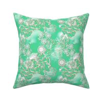 Frosted floral Paris Green