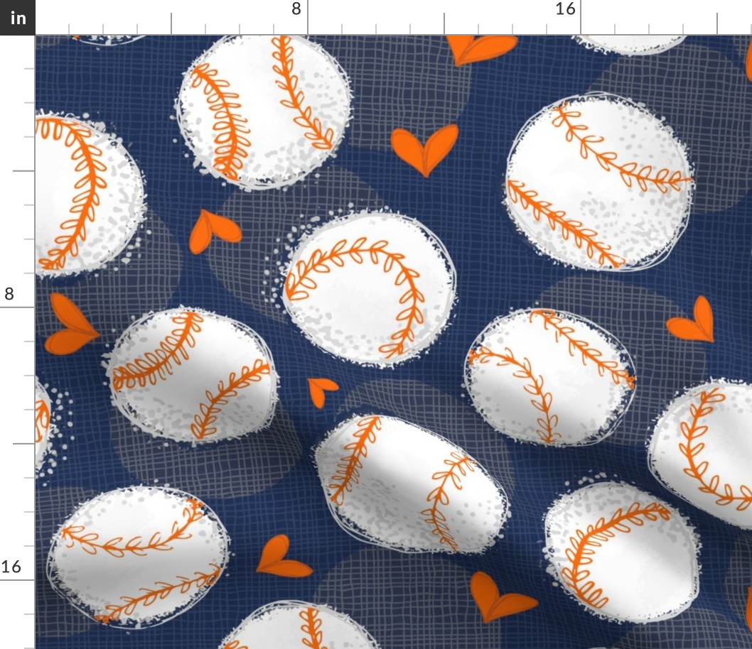Baseball Lovers Unite! Blue and Orange Large Scale