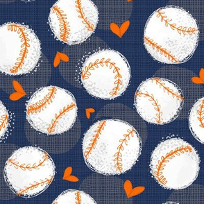 Baseball Lovers Unite! Blue and Orange Medium Scale